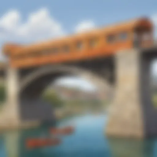 Illustration of word building blocks forming a bridge
