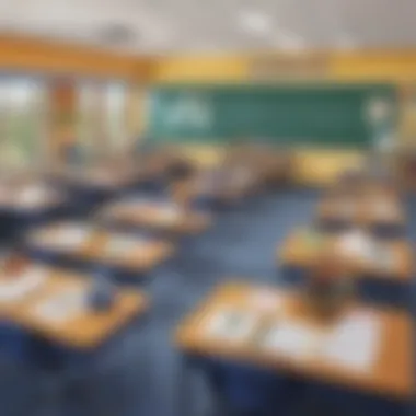 A well-organized classroom setup with learning resources