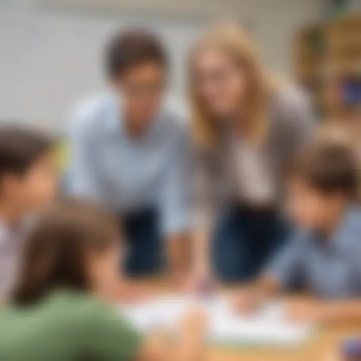 Educators engaging with students in a collaborative learning activity