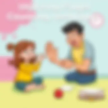 Parents and educators utilizing finger counting techniques in a playful learning environment.