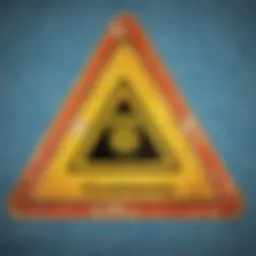 Illustration depicting hazard symbol for corrosive substances