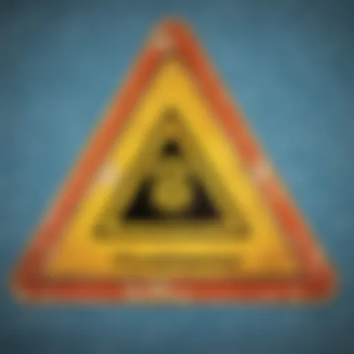 Illustration depicting hazard symbol for corrosive substances