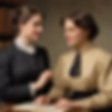 Education and Empowerment: Keller and Her Teacher A historical photograph of Helen Keller with her teacher, symbolizing education and empowerment.