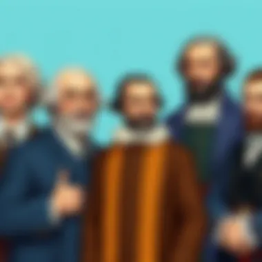 Illustration of Notable Historical Figures Famous historical figures illustrations