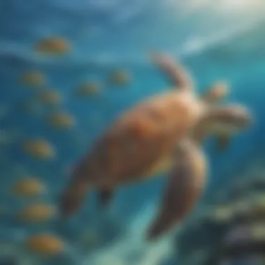 A sea turtle navigating the ocean, exemplifying instinctive migration patterns.