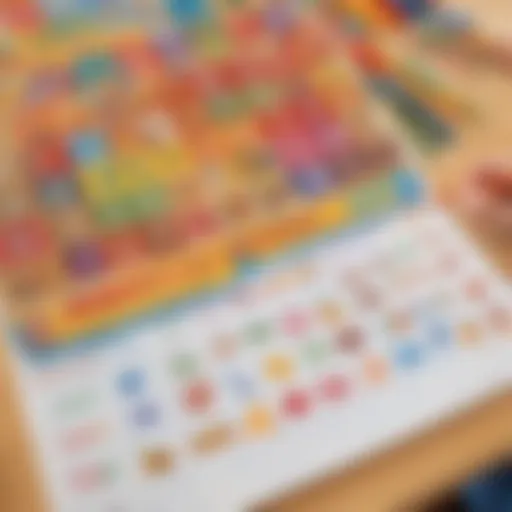 Colorful calendar showcasing the days of the week