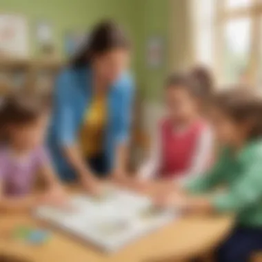 Interactive Learning Experience for Kids Children participating in a group activity learning about time