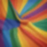 Abstract representation of a rainbow flag waving gracefully