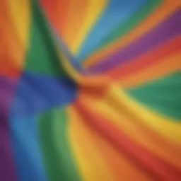 Abstract representation of a rainbow flag waving gracefully