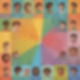 Colorful chart illustrating different types of pronouns