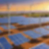 An illustration depicting various renewable resources such as solar panels and wind turbines.
