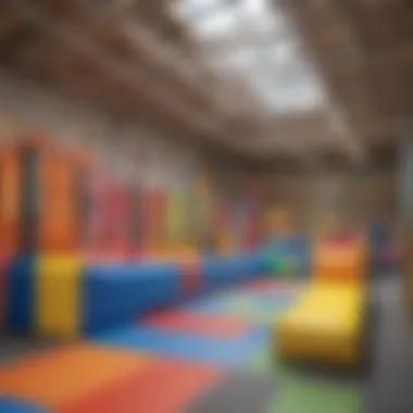 Understanding Safety Features in Soft Play Design Safety features highlighted in a soft play area, focusing on cushioning and protective barriers.