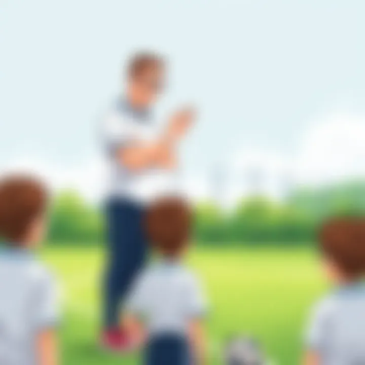 Coaching Young Athletes for Success A coach providing guidance to young athletes