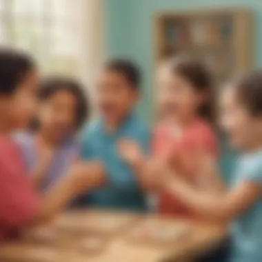 Interactive Syllable Learning Children engaging in a syllable clapping activity.