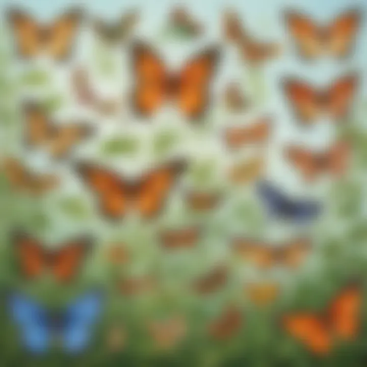 Detailed illustration of butterfly lifecycle stages