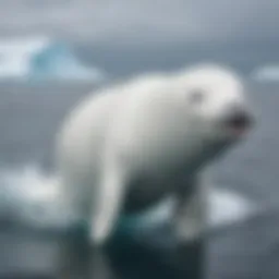 Beluga whale swimming in Arctic waters