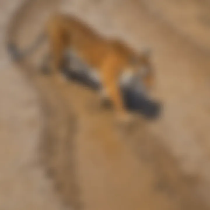 A close-up of tiger tracks in the mud, illustrating their territorial behavior.
