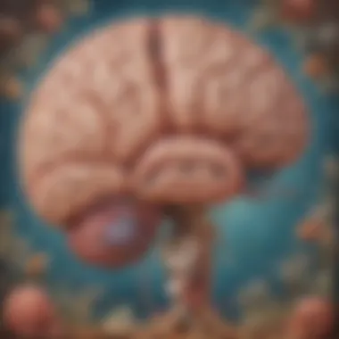 The Brain and Survival Instincts An intricate representation of the brain highlighting areas related to survival instincts and decision-making.