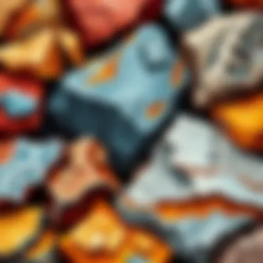 A close-up of igneous rocks, highlighting their textures and mineral compositions.