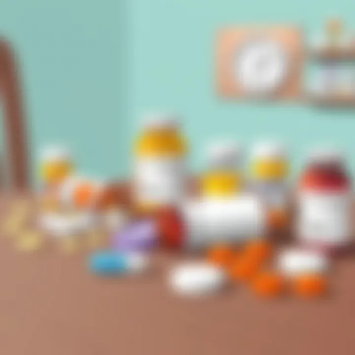 Overview of Stimulant Medications for ADHD Various stimulant medications displayed on a table