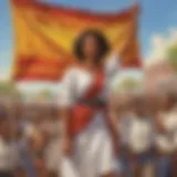 Historical Juneteenth celebration depicting the banner