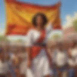 Historical Juneteenth celebration depicting the banner