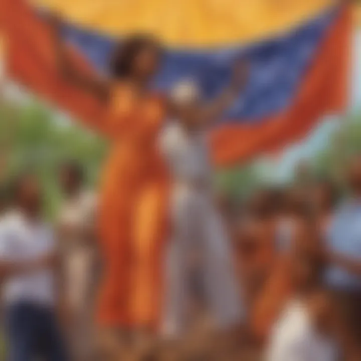 Modern Juneteenth celebration showcasing the banner