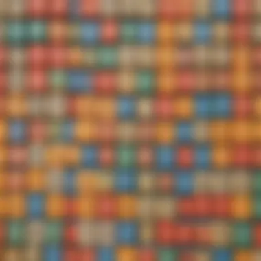 A close-up view of tens blocks being used for arithmetic operations.