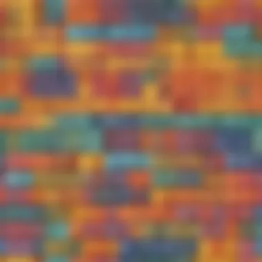 A colorful arrangement of tens blocks demonstrating place value.