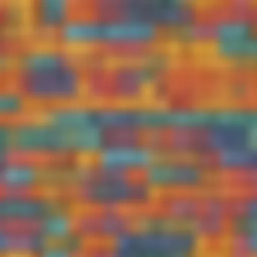 A colorful arrangement of tens blocks demonstrating place value.