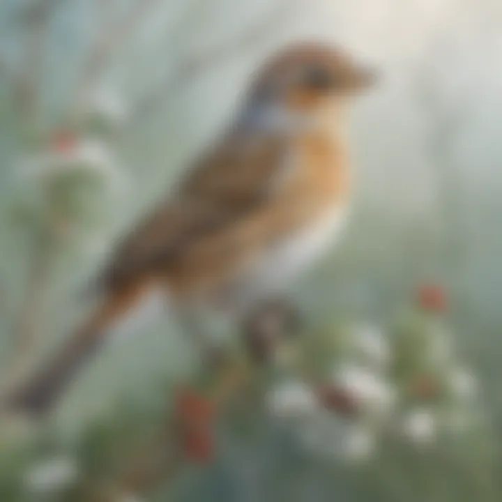 A vibrant depiction of winter bunting in an ecosystem.