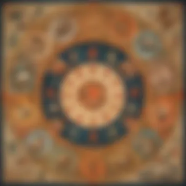 Artistic depiction of the twelve zodiac signs