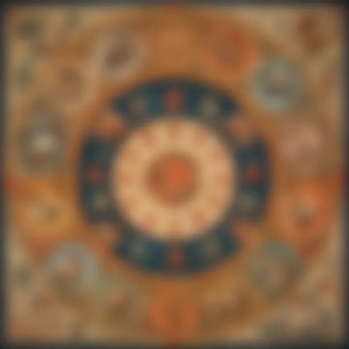 Artistic depiction of the twelve zodiac signs