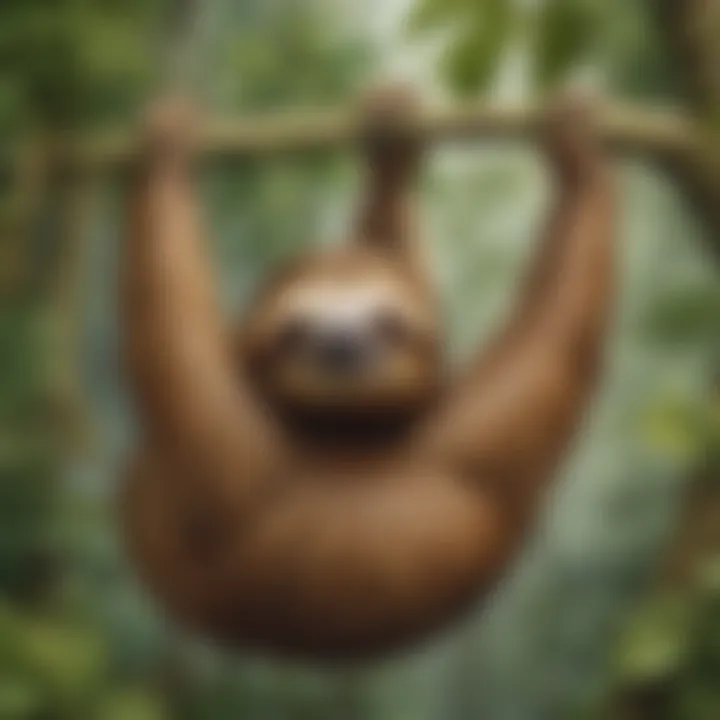 Sloths in their natural habitat, highlighting their ecological role