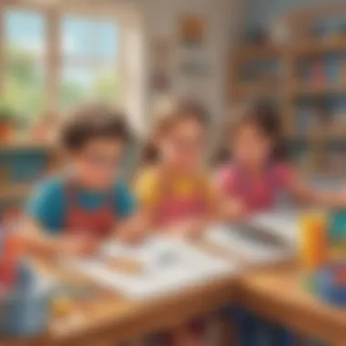 Creative DIY Projects on Kidlect Illustration of kids enjoying DIY projects on Kidlect