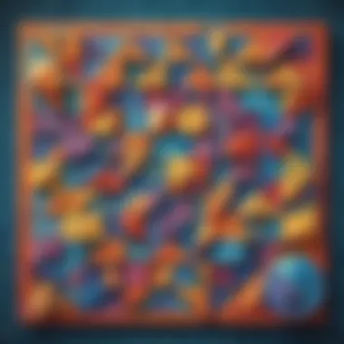 Abstract geometric shapes representing fractions