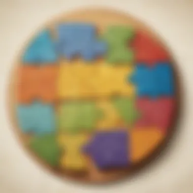 Visual representation of fractions in a puzzle format