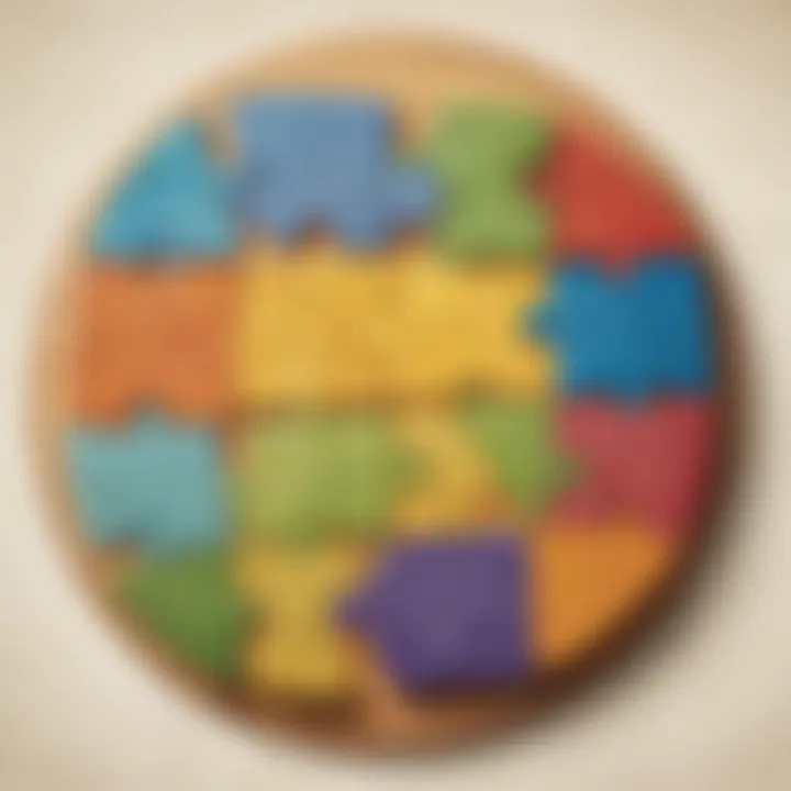 Visual representation of fractions in a puzzle format