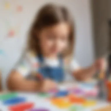 Illustration of a child creating art with colorful paints