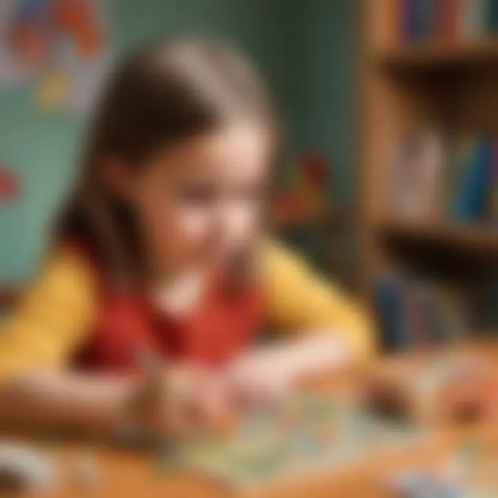 Illustration of a child solving a challenging puzzle