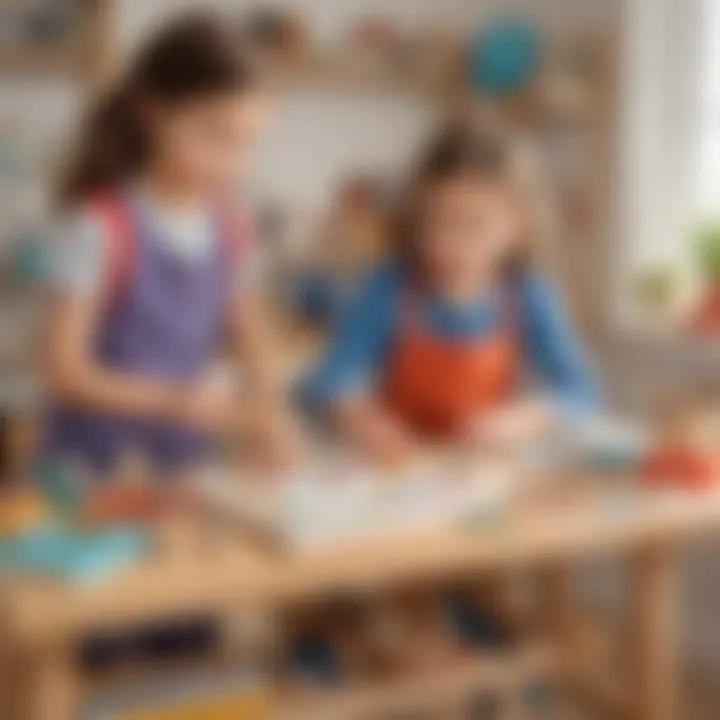Illustration of children creating DIY projects on Kidlect