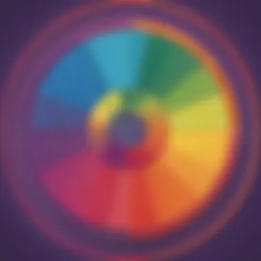 Illustration of colorful fraction circles