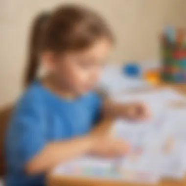 Child Engaged with Multiplication Chart Child Exploring Multiplication Chart