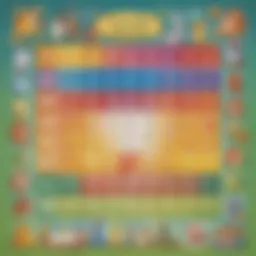 Illustration of a colorful phonics chart