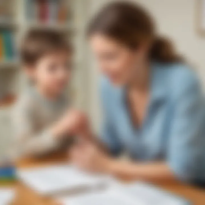 Speech therapist working with a young child