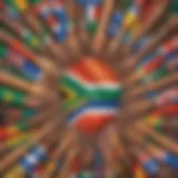 Symbolic depiction of diversity in the South African flag