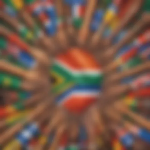Symbolic depiction of diversity in the South African flag