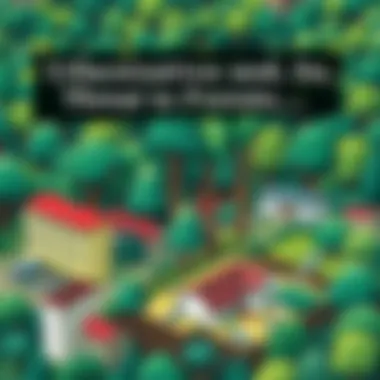 Urbanization and Its Threat to Forests Graphical representation of urbanization encroaching on forest areas