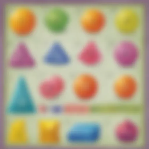 Colorful maths worksheet designed for preschoolers
