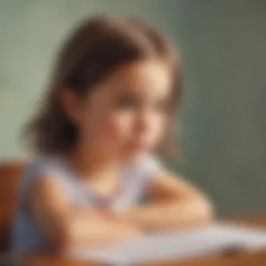 Child Reflecting on Self-Esteem Child reflecting on self-esteem with a worksheet